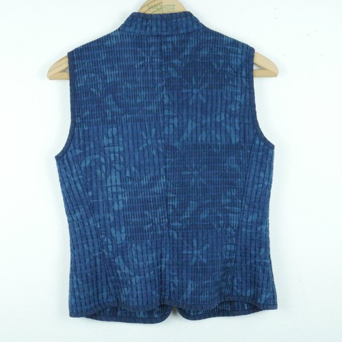 Ralph Lauren Small Vest Blue Quilted Embroidered Mandarin Collar Asian Boho Silk - Picture 7 of 7