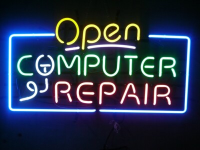 Computer Repair Open 24''x20'' Neon Sign Light Lamp Workshop Glass Decor LA
