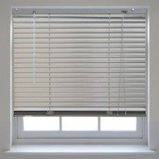 New PVC Window Venetian Blinds Easy Fit Trimable Home Wood Effect Blind All Size