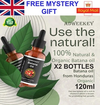 X2 Deal RAW BATANA - 120ml Hair Growth 100% Pure & Natural ORGANIC FREE GIFT