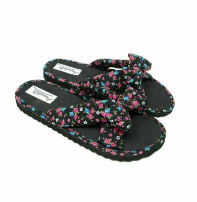 Leichte flache Damen-Slipper Stoffpantoletten Sommer Sandalen Flip-Flops Größe