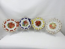 ? Vintage Simco Art Ware Pierced Plates x4 Made In Japan