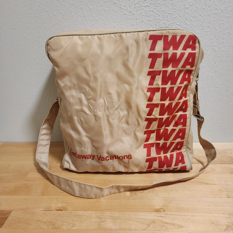 Bolso de mano de viaje de colección TWA Trans World Airlines Getaway Vacations Foto 2 de 4