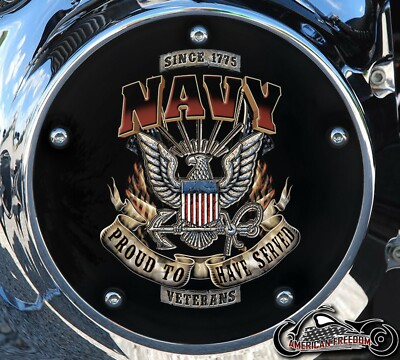 HARLEY DAVIDSON 2019+ SOFTAIL DERBY CLUTCH PRIMARY COVER US NAVY VETERAN