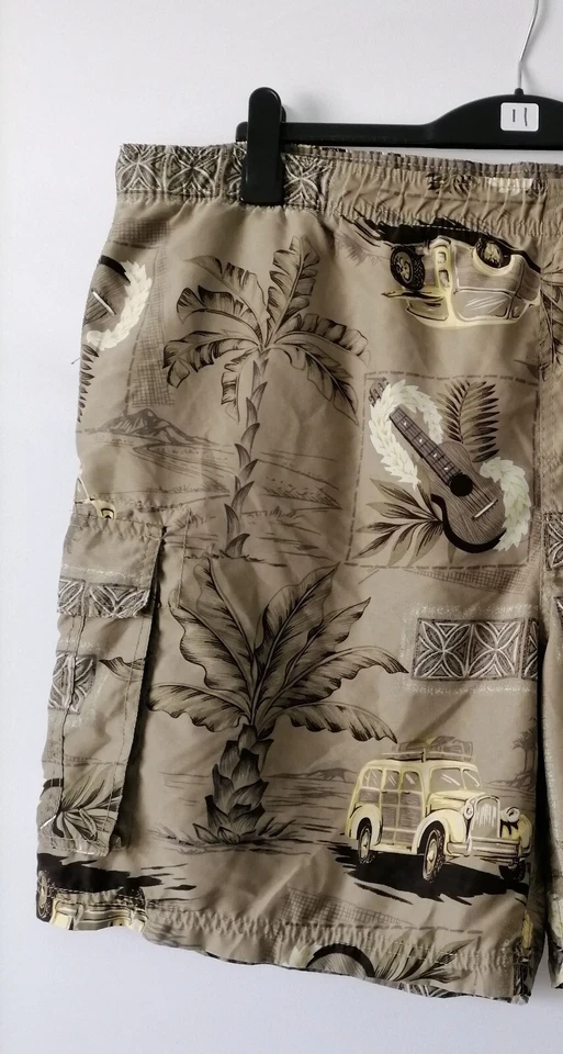 Caribbean Joe Let Go Para hombres Oliva Tiro Alto Baúl de Natación Tabla Pantalones Cortos Bolsillos XL Foto 4 de 4