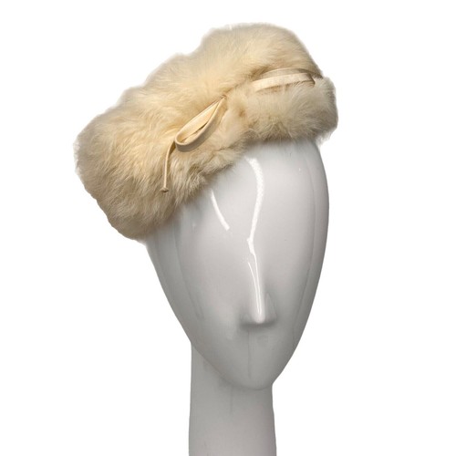 Vintage Authentic Super Rare Child's White Rabbit Fur Muff Hand