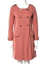 NWT Marc by Marc Jacobs Peacoat Style Coat Dress w/ Pockets Orange Stripe Sz. XS