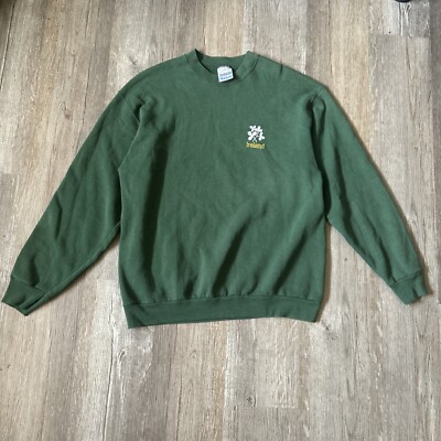 Vintage Screen Stars W/ Ireland Patch Crewneck Sweatshirt Green Size Large