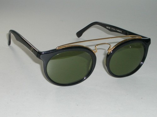 VINTAGE B&L RAY BAN W0932 SHINY BLACK EBONY RB3 GREEN GATSBY STYLE 4 SUNGLASSES - Picture 2 of 9
