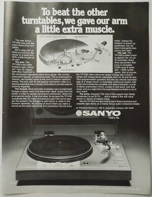 1978 SANYO TP1030 Direct Drive Turntable Magazine Ad