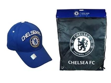 Chelsea FC Official Licensed Soccer Cap Hat & Cinch Bag Combo 02-2