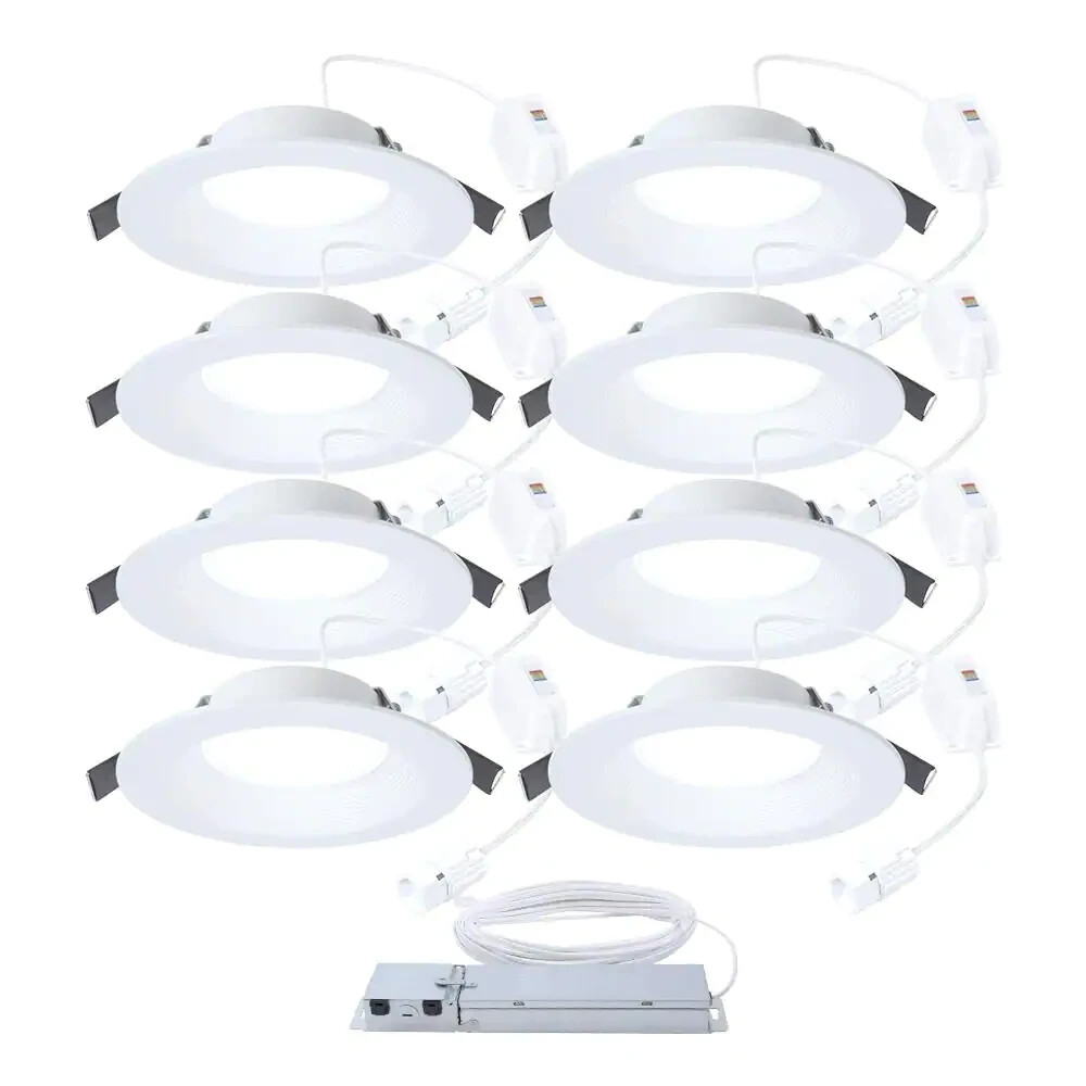 HALO 6, 6 in. Selectable CCT Integrated LED Recessed Light Baffle Trim/8-Pack