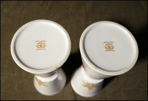 Pair of Noritake MCM Nippon Toki Kaisha Bone China Vase Autumn Leaf Design #A853 - Picture 12 of 12