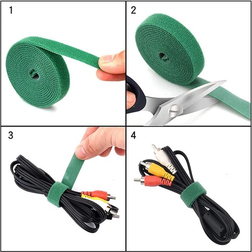 50Meter/Roll Adhesive Fastener Tape Wrap DIY Reusable Double Side Hook and Loop - Picture 4 of 23