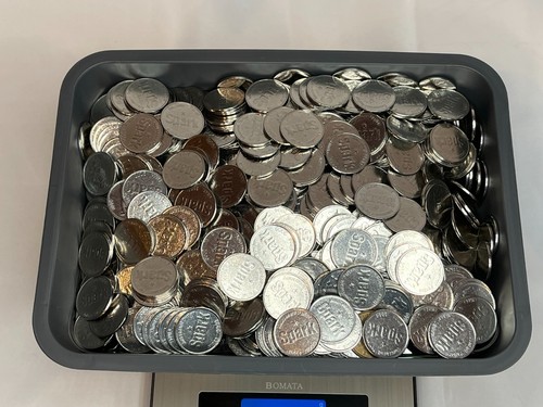1000 PACHISLO SLOT MACHINE TOKENS - Standard 0.984inch 25mm USED CLEANED