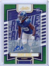 Deonte Banks 2023 Panini Absolute Green Rookie Auto /25 #156 RC Giants
