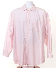 Jos A Bank Men's 17.5/35 XL Pink Cotton Tiny Check Long Sleeve Shirt