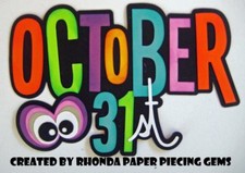 HALLOWEEN title paper piecing for Premade Scrapbook Pages DIE CUT by Rhonda