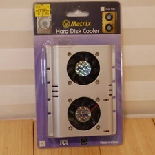 NOS Matrix Silver 3.5" Hard Drive Disk HDD Cooler - 4 Pin Dual Cooling Fan