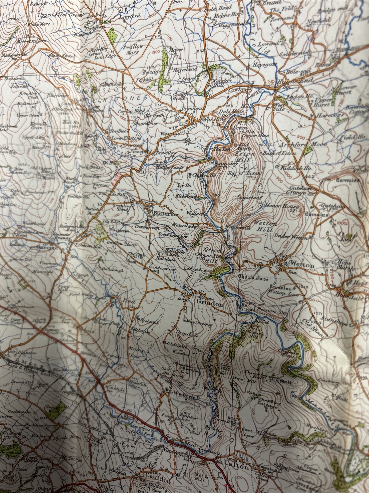 BUXTON & MATLOCK Ordnance Survey Paper Sixth Series 1947 Sheet 111 One ...