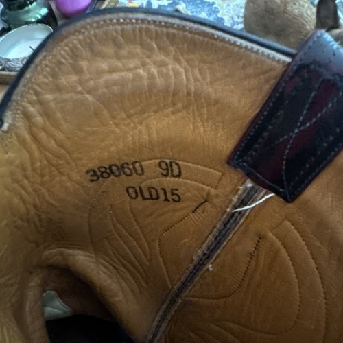 Vintage Black Cherry Lucchese San Antonio Cowboy Boots OLD15 USA 9d - Picture 6 of 6