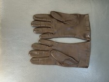 Vtg Kislav Glac  Sz 7 Brown Leather Gloves France