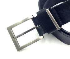$85 Club Room Men'S Black Leather Strap Casual Silver-Buckle Dress Belt Size 32