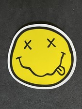 Nirvana Yelow Sticker Logo Kurt Cobain Icon 90s Grunge Rock Band for Laptops New