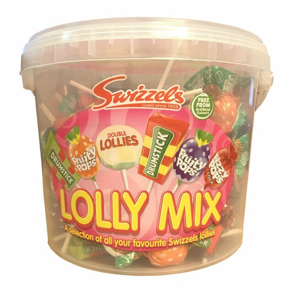 Swizzels Lolly Mix Large Bucket 1kg 6 Varieties Kids Halloween Gift for