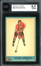 1962-63 TOPPS HOCKEY NHL #34 Stan Mikita HOF KSA 8.5 NM-MT+ Chicago Black hawks