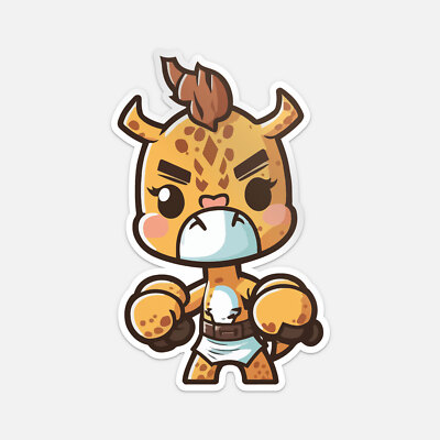 Chibi Giraffe Fighter Kawaii Sticker Vinyl Car Bumper Decal