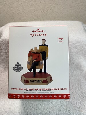 Hallmark Keepsake 2017 Star Trek Next Generation Jean-Luc Picard Cmdr Data NIB