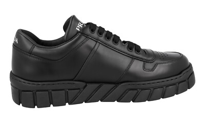 PRADA Leather Downtown Bold Sneakers - 2EE378 - Black - NEW | eBay
