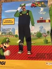 Disguise Mens Super Mario Bros. Deluxe Luigi Halloween Costume Size L-XL