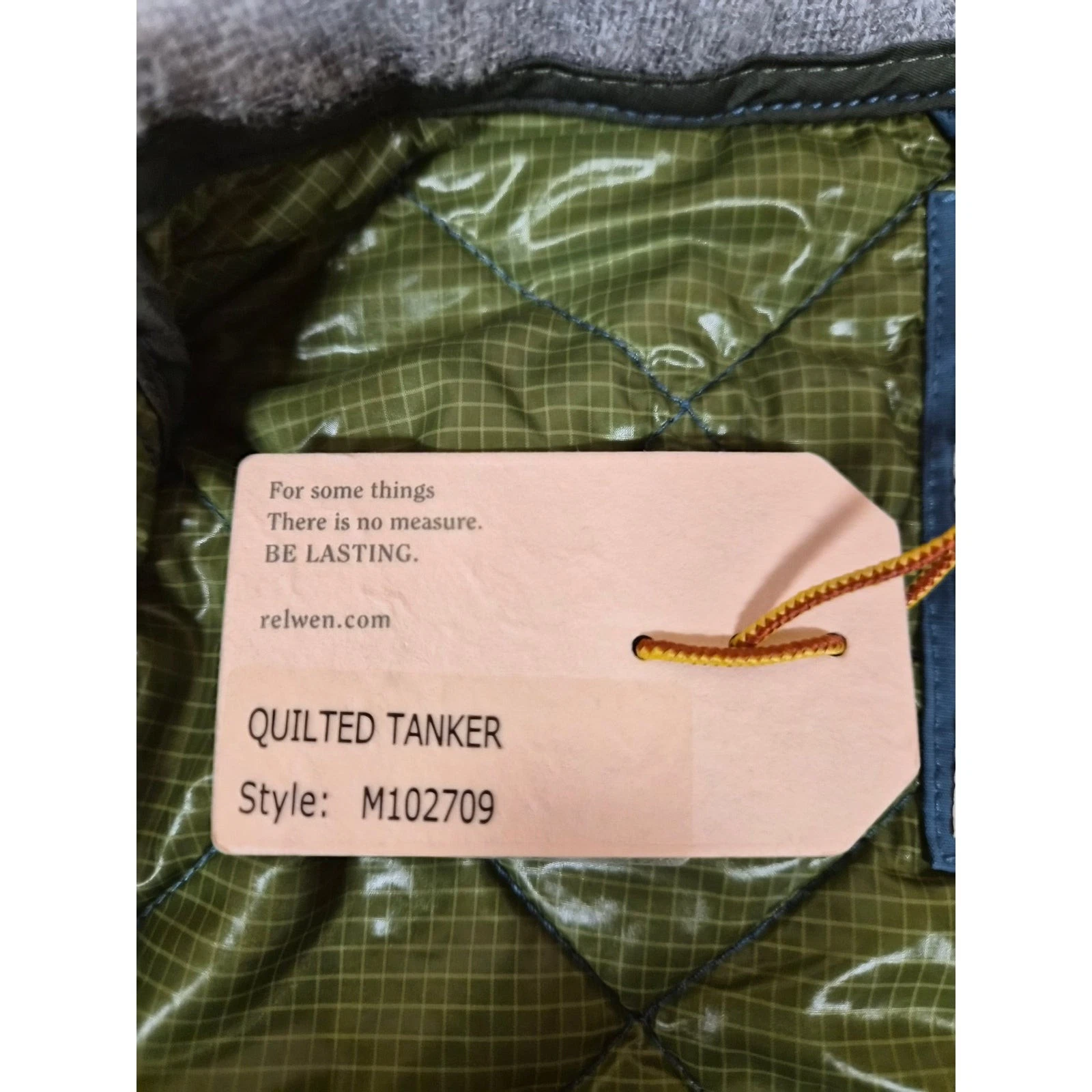 NWT Relwen Quilted Insulated Tanker Jacket Men's Size L Light Blue Color (1479) image 2