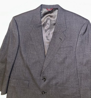 Vintage Hart Schaffner Marx Micron 2000 Gray Australian Wool Blazer 42S Made USA