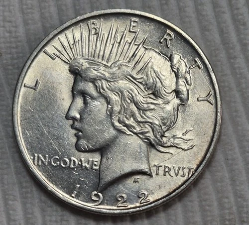 1922 D Peace Silver Dollar Estimated Uncirculated 62/3 Multiple Die Cracks! 0636