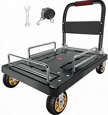 Hand Truck Dolly Foldable Ergonomic Handle with Fence 1300 LBS Portable Trolley