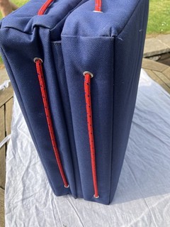 Plastimo folding boat cockpit cushion. 40cm x 40cm Blue. In good condition