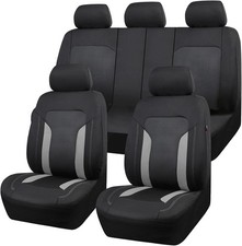 3d Air Mesh Car Seat Covers Full Set Breathable Sporty Universal Fit Black Gray
