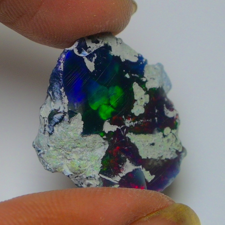 Black Opal Rough 12.70 Carats, Smoked Ethiopian Welo Opal Rough, Fire Opal Raw
