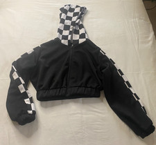 Balera Dance-Girls Dance Costume Size MC Med Blk White Pants  Crop Top HIP HOP