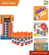 12 Count Disappearing Purple School Glue Sticks - Safe  Washable Adhesive