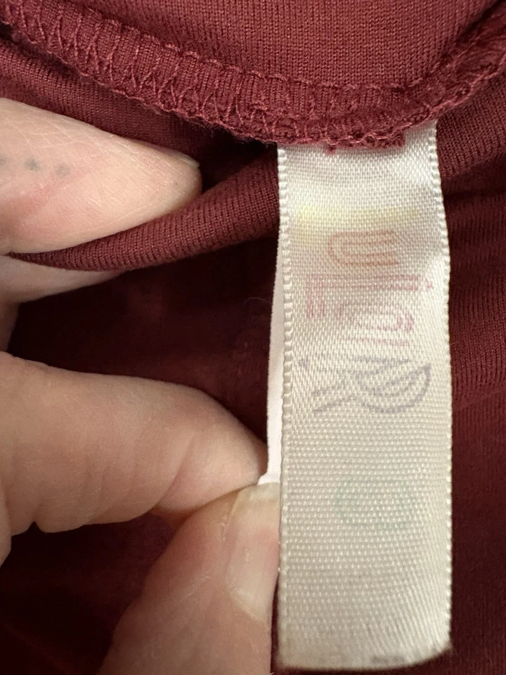 Leggings para mujer LuLaRoe dos pares T/C patrón rojo ladrillo liso y púrpura Foto 2 de 4