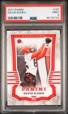 2017 Panini David Njoku ROOKIE CARD RC #181 Cleveland Browns, PSA 9 POP 1, No 10. rookie card picture
