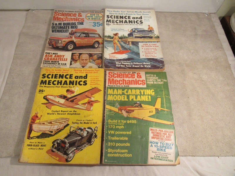 Vintage Science and Mechanics Magazines Lot of 4 1970's