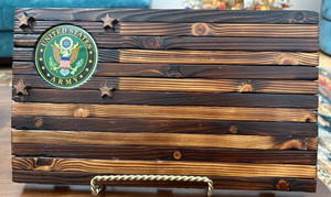 Patriotic American Flag United States Army Eagle Seal Wooden Wall Decor Plaque