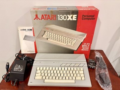 Atari 130XE Home Computer w/Power Cord/Box/Manual/Video Cables PARTS/REPAIR