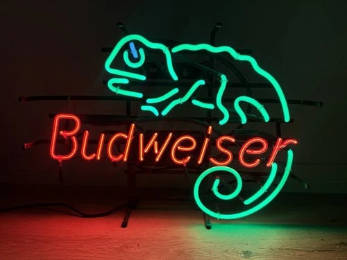 Rare 1999 Super Bowl Vintage Budweiser Louie The Lizard NEON TECH Sign Original