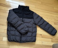 Uniqlo Kids Puffer Jacket Size 13 GRAY Black Youth Boys Full Zip down coat